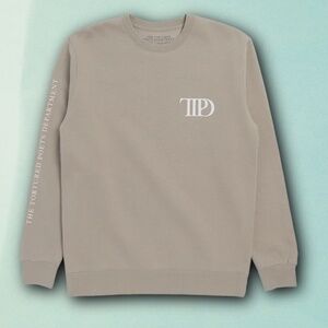 Taylor Swift TTPD Beige Crewneck Sweatshirt NEW